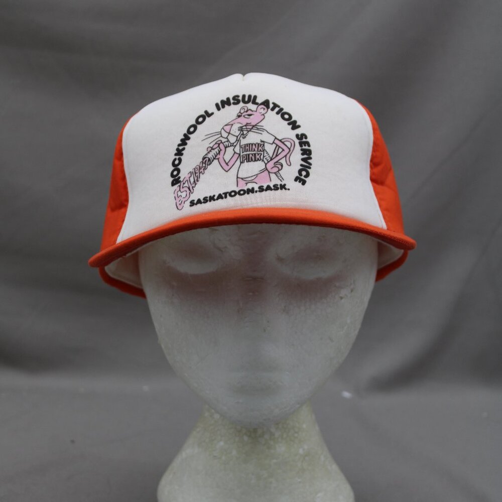 Vintage Hat / Cap - Rockwool Insulation Pink Panther Graphic - Adult Snapback